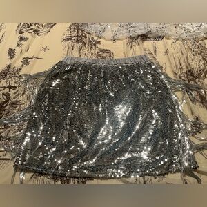 Sequin fringe skirt
